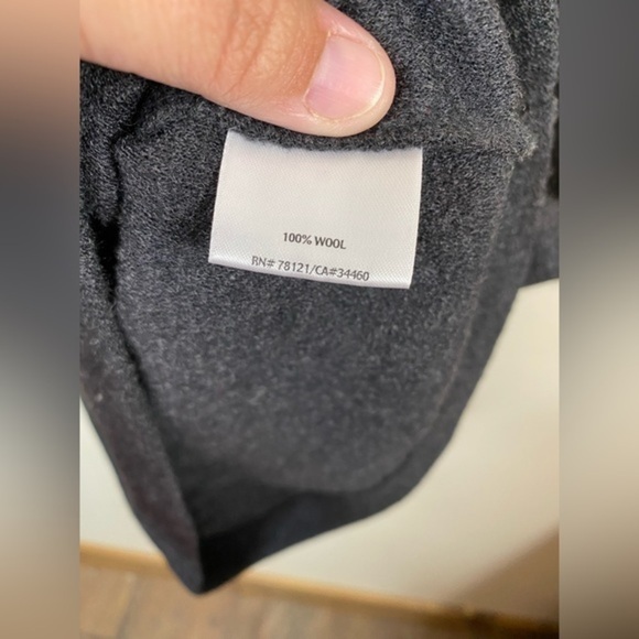 Eileen Fisher Knitted Wool Boat Neck Shift Dress Size‎ Petite Small Charcoal SP. - Picture 3 of 4